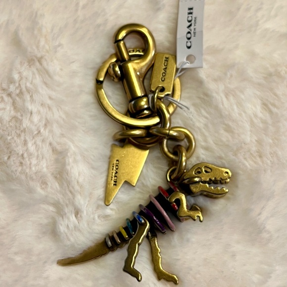 Coach Gold Rexy Keyring with Colorful Accents - Picture 4 of 4